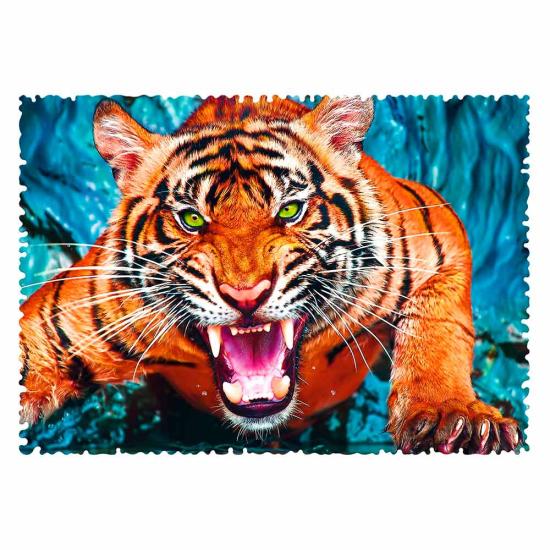 Trefl Crazy Shapes Puzzle mit Blick auf einen Tiger mit 600 Teil