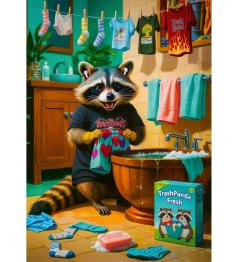 Trefl Puzzle Waschtag des Waschbären 1000 Teile