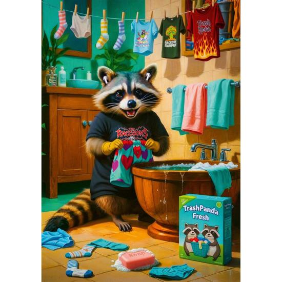 Trefl Puzzle Waschtag des Waschbären 1000 Teile