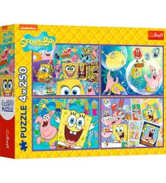 Puzzle Trefl Die Verrückte Welt Von Spongebob XXL 4x250 Teile