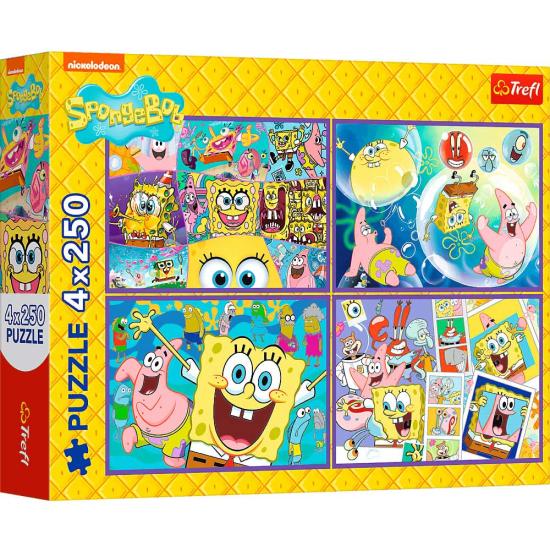 Puzzle Trefl Die Verrückte Welt Von Spongebob XXL 4x250 Teile