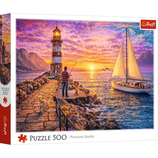 Puzzle Trefl Leuchtturm Bei Sonnenuntergang 500-teiliges