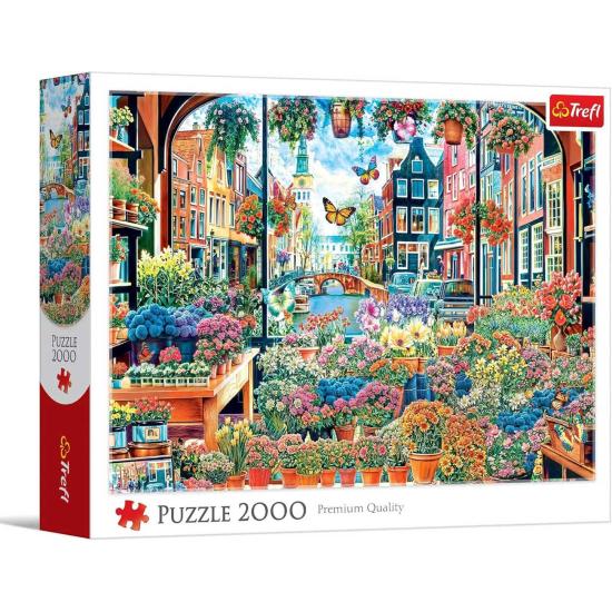 Puzzle Trefl Blumenladen in Amsterdam 2000 Teile