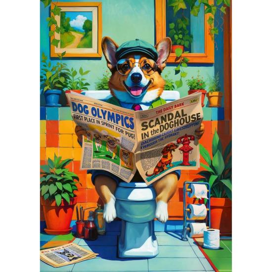 Trefl Puzzle Toilettenzeit des Corgis 1000 Teile