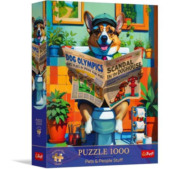 Trefl Puzzle Toilettenzeit des Corgis 1000 Teile