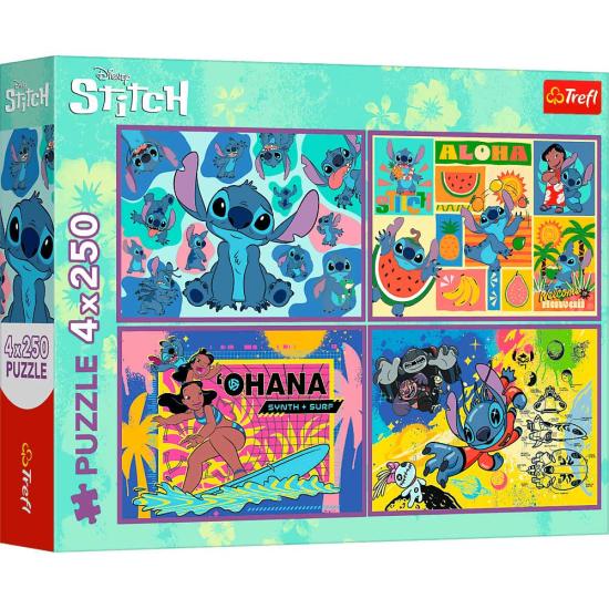 Puzzle Trefl Erstaunlicher Stitch XXL 4x250 Teile