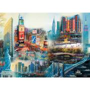 Trefl Holzpuzzle New York Collage 1000 Teile