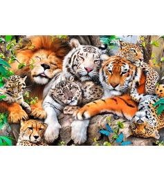 Trefl Holzpuzzle Wildkatzen im Dschungel 500 Teile