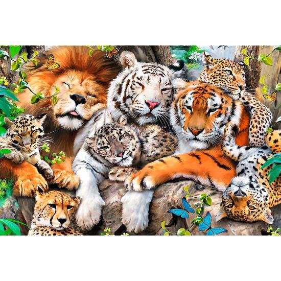Trefl Holzpuzzle Wildkatzen im Dschungel 500 Teile