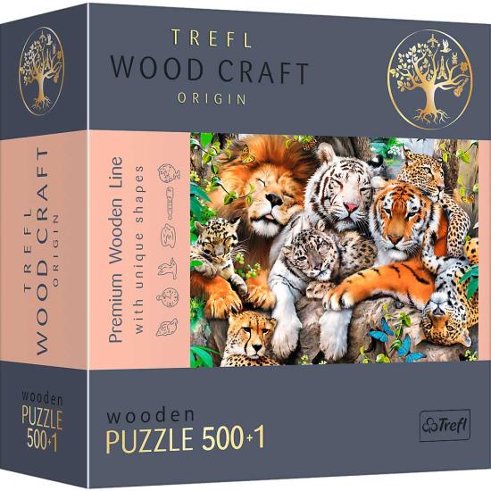 Trefl Holzpuzzle Wildkatzen im Dschungel 500 Teile