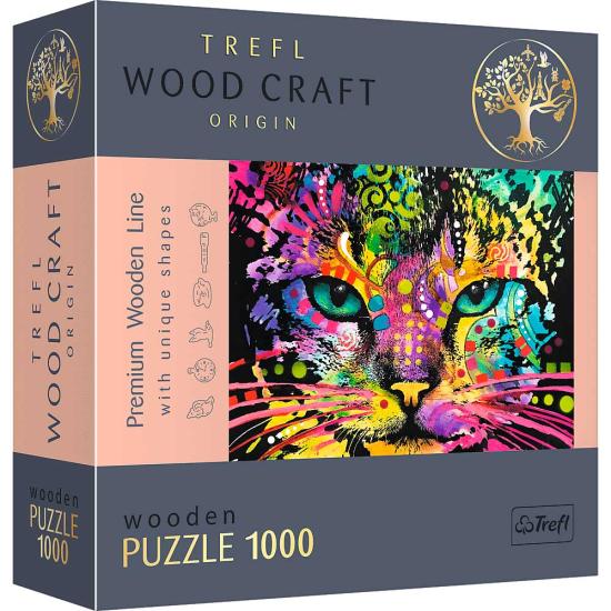 Trefl Buntes Katzenpuzzle aus Holz mit 1000 Teilen