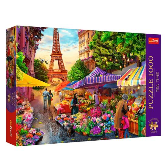 Puzzle Trefl Blumenmarkt, Paris 1000 Teile