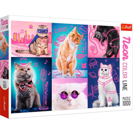 Trefl Neon Super Cats Puzzle 1000 Teile