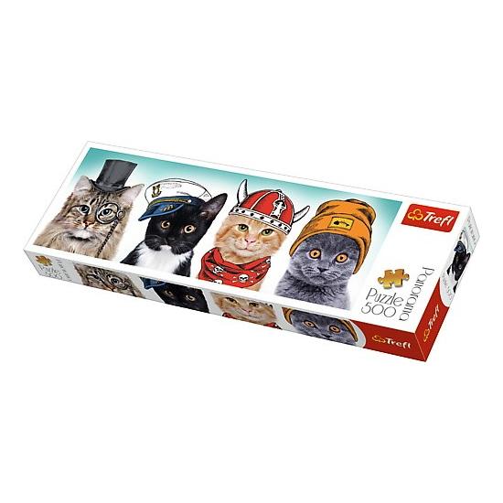 Trefl Panorama Cats Team Fluffy Puzzle mit 500 Teilen