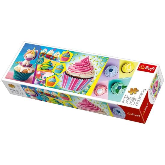 Trefl Panorama-Puzzle Bunte Cupcakes mit 1000 Teilen
