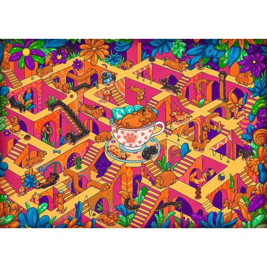 Puzzle Trefl Glückliche Dackel 500 Teile