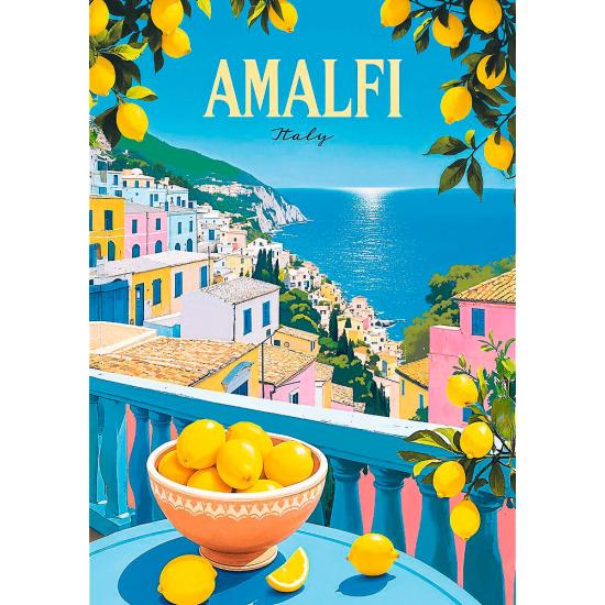 Puzzle Trefl Vintage-Poster: Amalfi, Italien 1000 Teile