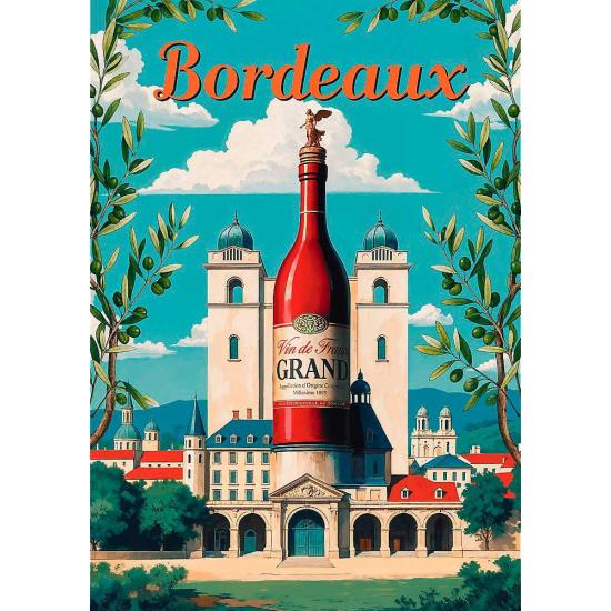 Puzzle Trefl Vintage-Poster: Bordeaux, Frankreich 1000 Teile