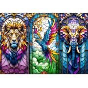 Puzzle Trefl Buntglas, Wildtiere 1000 Teile