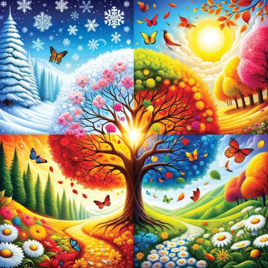 Puzzle Yazz Vier Jahreszeiten mit 1023 Teilen
